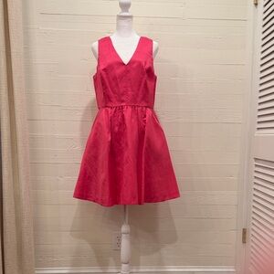 Vibrant Pink Fit and Flare Sleeveless Dress